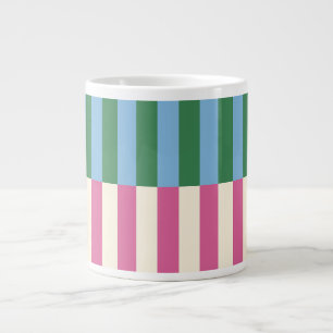Farbenfrohes vertikales Streifenmuster Jumbo-Tasse
