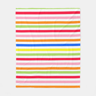 Farbenfrohes Vibrantes Streifenmuster-Design Fleecedecke