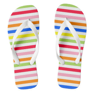 Farbenfrohes Vibrantes Streifenmuster-Design Flip Flops