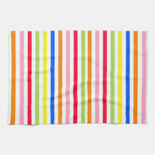 Farbenfrohes Vibrantes Streifenmuster-Design  Geschirrtuch