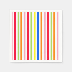 Farbenfrohes Vibrantes Streifenmuster-Design Serviette