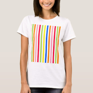Farbenfrohes Vibrantes Streifenmuster-Design  T-Shirt