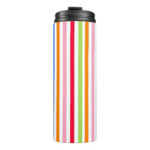 Farbenfrohes Vibrantes Streifenmuster-Design Thermosbecher