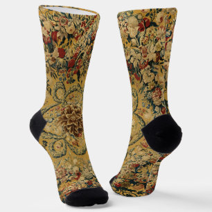 Farbenfrohes Vintage-Blumen-Teppichmuster Socken