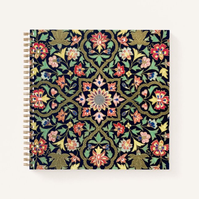 Farbenfrohes vintage florales indisches Mandala-Mu Notizbuch (Vorderseite)