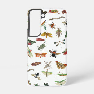 Farbenfrohes Vintage-Insekten-Illustrationsmuster Samsung Galaxy Hülle