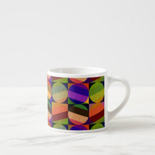 Farbenfrohes, vintage-inspiriertes Muster Espressotasse