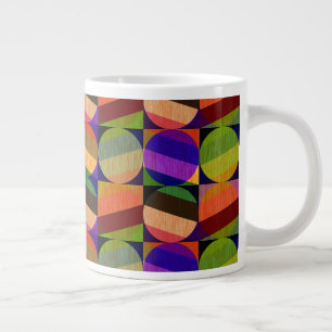 Farbenfrohes, vintage-inspiriertes Muster Jumbo-Tasse