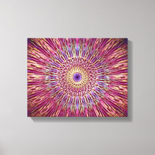 Farbenfrohes vintage Kaleidoskop-Muster Leinwanddruck