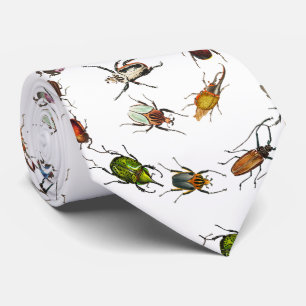 Farbenfrohes Vintage-Muster mit Käfern und Insekte Krawatte