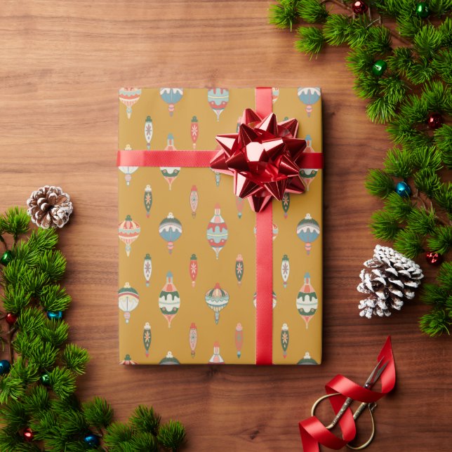 Farbenfrohes Vintage-Ornament  Geschenkpapier (Feiertagsgeschenk)