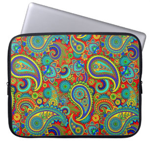Farbenfrohes vintage Ornament Paisley Laptopschutzhülle