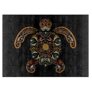 Farbenfrohes vintage Schildkröten-Design Schneidebrett