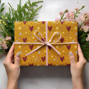 Farbenfrohes Vintage-Weihnachtsthema-Muster Geschenkpapier