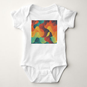 Farbenfrohes vintage Wellen abstraktes Muster Baby Strampler
