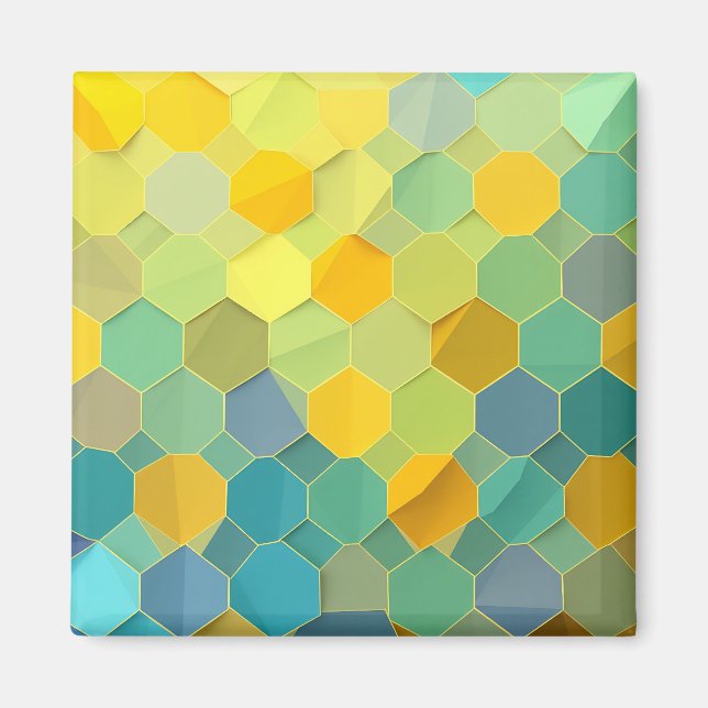 Farbenfrohes Waben-Geometrie-Muster Magnet (Vorne)