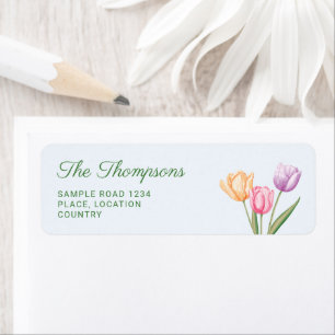 Farbenfrohes Wasserfarben-Tulpenbouquet mit indivi