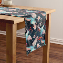 Farbenfrohes Winter-Kolibri- und Blumenmuster