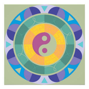 Farbenfrohes Yin-Yang-Muster Fotodruck