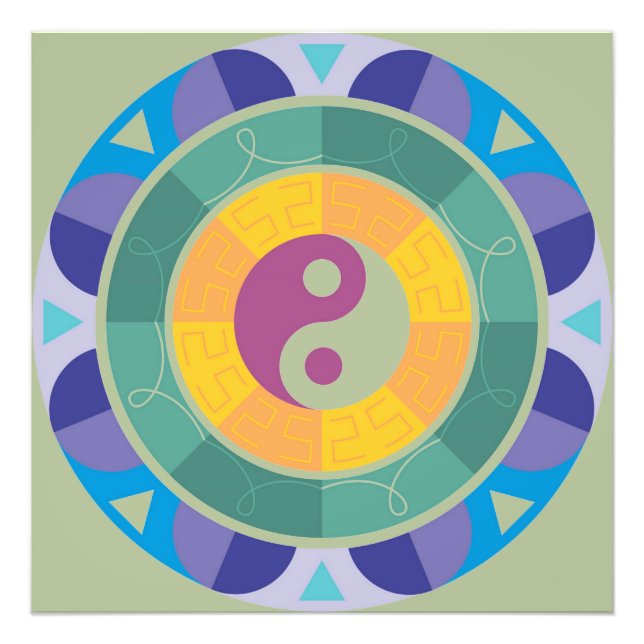 Farbenfrohes Yin-Yang-Muster Fotodruck (Vorne)