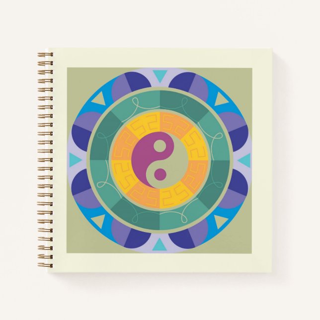 Farbenfrohes Yin-Yang-Muster Notizbuch (Vorderseite)