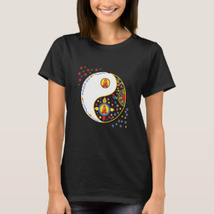 Farbenfrohes Zeichen Symbol tao yin und yang Taiji T-Shirt
