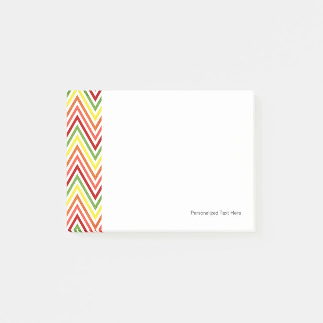 Farbenfrohes Zickzack-Chevron-Muster Post-it Klebezettel (Vorderseite)