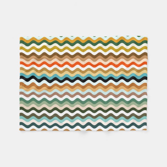 Farbenfrohes Zickzack-Muster in vielen Farben Fleecedecke (Vorderseite (Horizontal))
