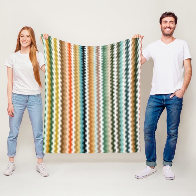 Farbenfrohes Zickzack-Muster in vielen Farben Fleecedecke (Beispiel)