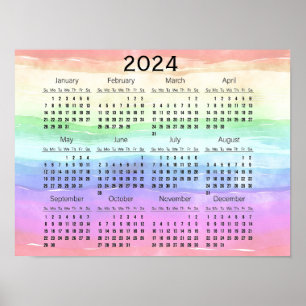 Farbenfrost-Design 2024 Kalender-Poster Poster