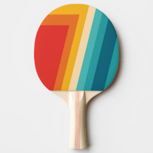 Farbenfroter Retro-Streifen - 70er, 80er Design Tischtennis Schläger