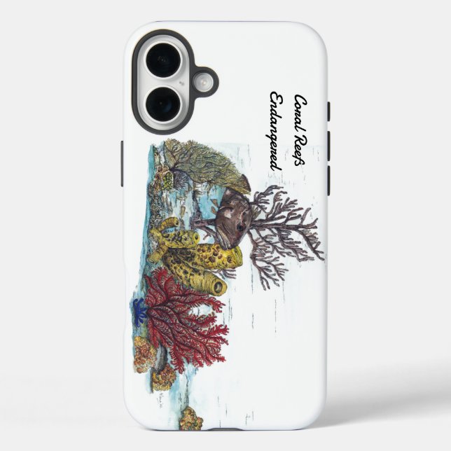 Farbengefährdetes handbemaltes Korallenriff Case-Mate iPhone Hülle (Rückseite)