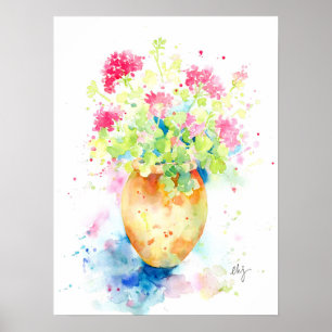 Farbengeran aus Terrakotta Poster