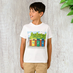 Farbenkodierte Mülltrennung mit Recyclingbehältern T-Shirt