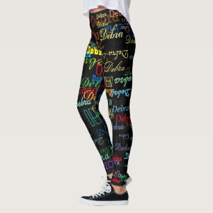 Farbenmuster personalisiert schwarz leggings