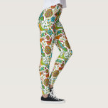 Farbenmuster von Vögeln und Blume Leggings<br><div class="desc">Coole, farbige Vögel und Blume, nahtlos über weißem Hintergrund</div>