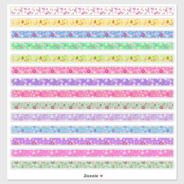 Farbenpalette der kleinen Blumenbänder Aufkleber (Blatt)