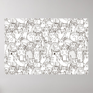 Farbenpapier der Katze Poster