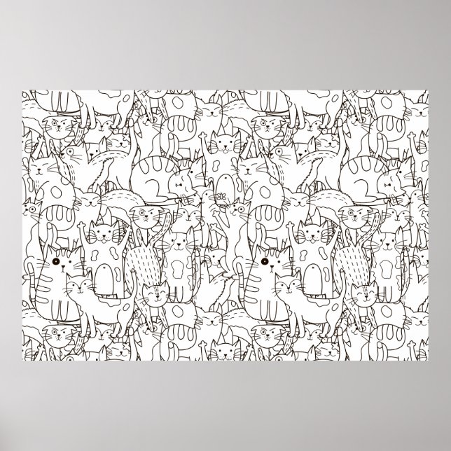 Farbenpapier der Katze Poster (Vorne)