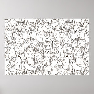 Farbenpapier der Katze Poster