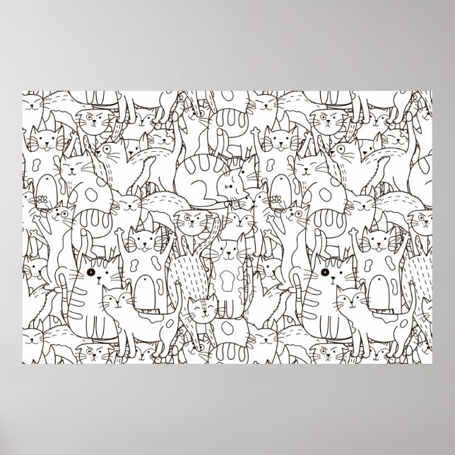Farbenpapier der Katze Poster (Vorne)