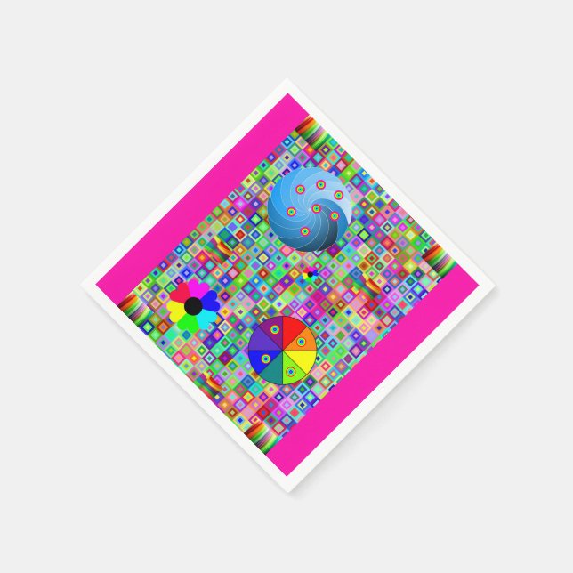 Farbenpapier Napkin Serviette (Ecke)