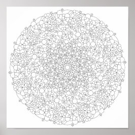 Farbenplakat - Blase Star Mandala Poster