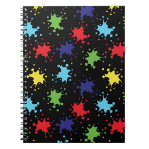 Farbenplash: Künstlerisches Paint-Spritzer-Noteboo Notizblock