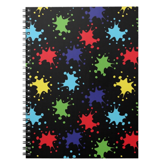 Farbenplash: Künstlerisches Paint-Spritzer-Noteboo Notizblock (Vorderseite)
