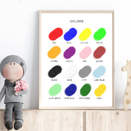 Farbenposter – Wandkunst für Vorschulkinder Poster