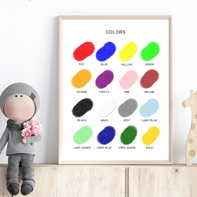 Farbenposter – Wandkunst für Vorschulkinder Poster (Von Creator hochgeladen)