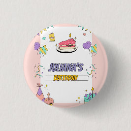 Farbenprächtige Geburtstagsparty Button