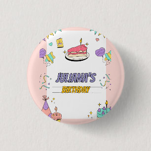 Farbenprächtige Geburtstagsparty Button