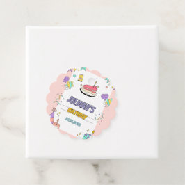 Farbenprächtige Geburtstagsparty Geschenkanhänger